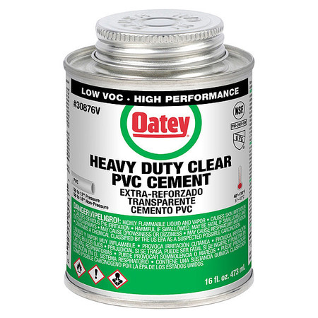 OATEY Cement, Brush-Top Can, 16 fl oz, Clear 30876V