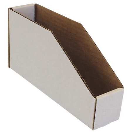 Packaging Of America Corrugated Shelf Bin, White, Cardboard, 9 in L x 2 in W x 4 1/2 in H BIN 2-9
