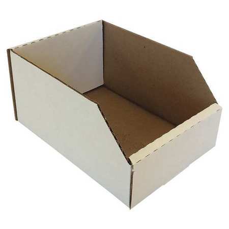 Packaging Of America Corrugated Shelf Bin, White, Cardboard, 9 in L x 6 in W x 4 1/2 in H BIN 6-9