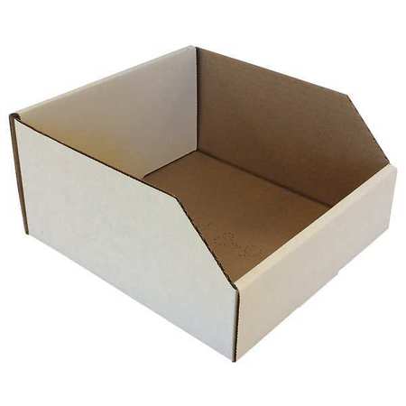 Packaging Of America Corrugated Shelf Bin, White, Cardboard, 9 in L x 8 in W x 4 1/2 in H BIN 8-9