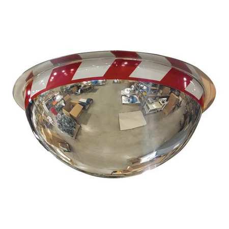 Zoro Select Full Dome Mirror, 48in dia, Acrylic, Hi-Vis ONV-360-48-SBRW