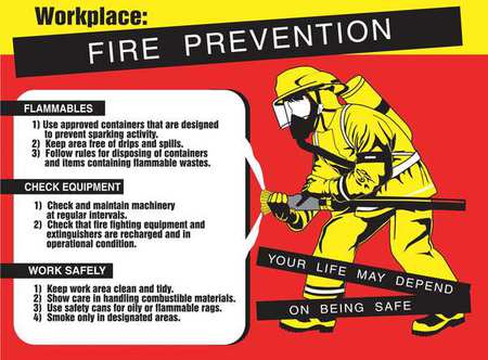 ACCUFORM Poster, Workplace Fire Prevention, 18 x 24 SP125166L