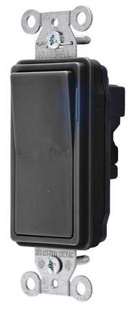 HUBBELL Illuminated Wall Switch, 3-Way, 20A, Black SNAP2123ILBKNA