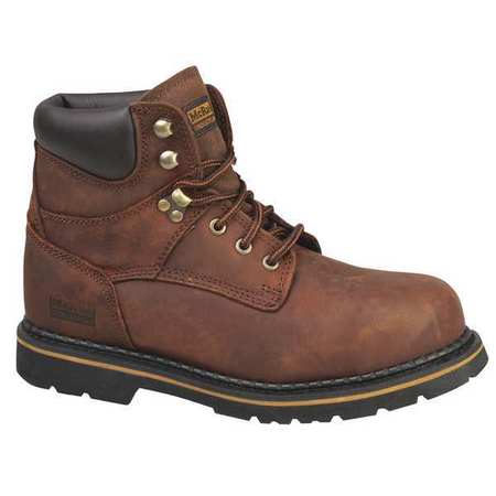 MCRAE INDUSTRIAL Size 9-1/2 Men's 6 in Work Boot Steel Work Boot, Dark Brown MR86344 9.5W
