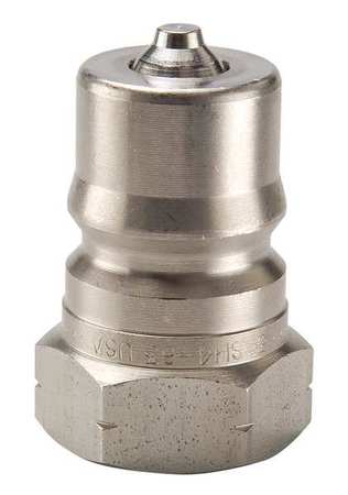 PARKER Hydraulic Quick Connect Hose Coupling, 303 Stainless Steel Body, Ball Lock, 9/16"-18 Thread Size SH2-63-T6