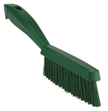 Vikan 13/16 in W Scrub Brush, Stiff, 11 51/64 in L Handle, 5 51/64 in L Brush, Green, Plastic 41952