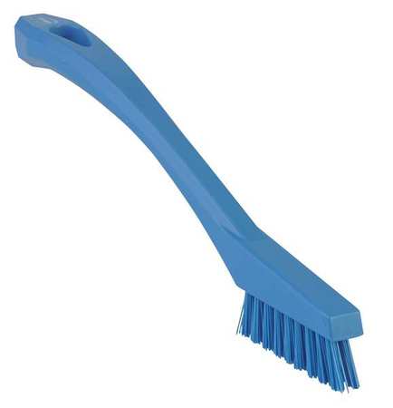 VIKAN 1/2 in W Detail Brush, Stiff, 5 1/2 in L Handle, 2 in L Brush, Blue, Plastic, 8 in L Overall 44013