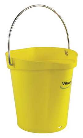 Vikan Round Hygienic Bucket, 9 19/32 in Dia, Yellow, polypropylene 56886