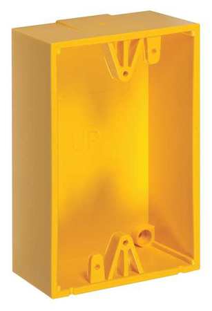 SAFETY TECHNOLOGY INTERNATIONAL Back Box, Polycarbonate, Yellow KIT-71100A-Y