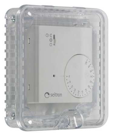 SAFETY TECHNOLOGY INTERNATIONAL Flush Mount Clear Poly Small Thermostat Protector 4" H STI-9102