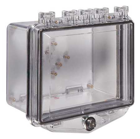 SAFETY TECHNOLOGY INTERNATIONAL Enclosure, Clear, Ext. Key Lock 5-1/4"H STI-7510A