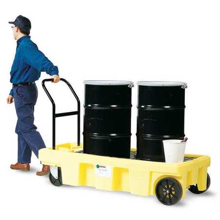 ENPAC Drum Spill Platform Cart, 57 gal Spill Capacity, 500 lb., Polyethylene 5200-YE