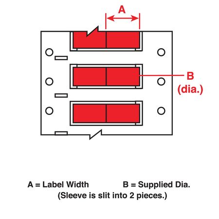 BRADY 1" x 7/16" Red Wire Marking Sleeves PS-250-2-RD-2