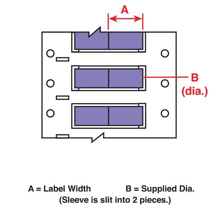 BRADY 1" x 27/32" Violet Wire Marking Sleeves, PS-500-2-VT-2 PS-500-2-VT-2