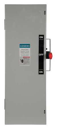 SIEMENS Fusible Safety Switch, Heavy Duty, 240V AC, 3PDT, 60 A, NEMA 1 DTF322