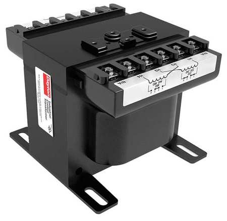 DAYTON Control Transformer, 500 VA, 80 °C, 12/24V AC, 120V AC 31EJ02