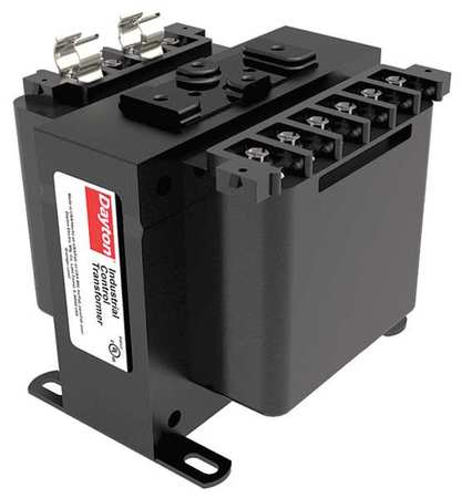 DAYTON Control Transformer, 100 VA, 80°C, 24V AC, 208/240/277/380/480V AC 31EJ23