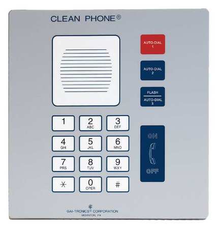 HUBBELL GAI-TRONICS Cleanroom Telephone, Cordless, Color Gray 295-001F