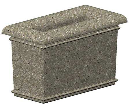 PETERSEN MANUFACTURING 48" x 24" Security Planter, Concrete A48X24X30