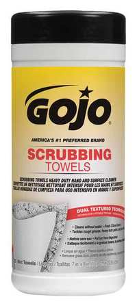 Gojo Polypropylene Hand Cleaning Towels 7" x 9", Citrus, White/Yellow 6383-06