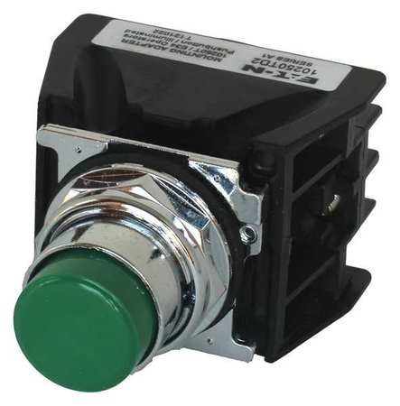 EATON Hazardous Location Push Button with Contacts, 30 mm, 2 NC, 2 NO, Green 10250T709G