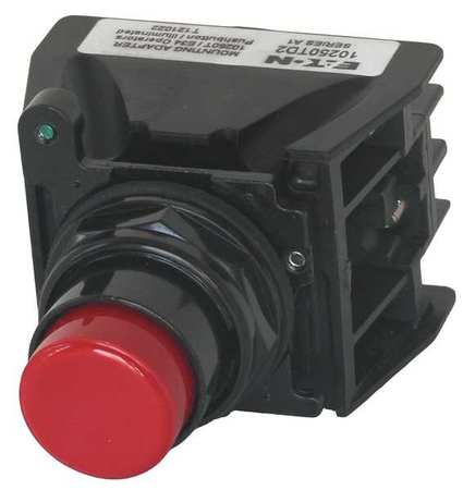 EATON Hazardous Location Push Button with Contacts, 30 mm, 1 NC, 1 NO, Red E34EX708R