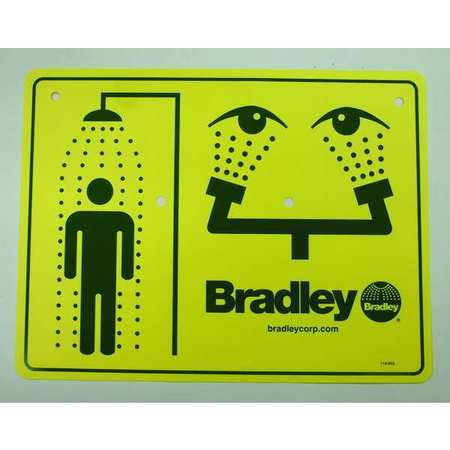 BRADLEY Combination Sign, For Use With Bradley Safety Showers 114-052
