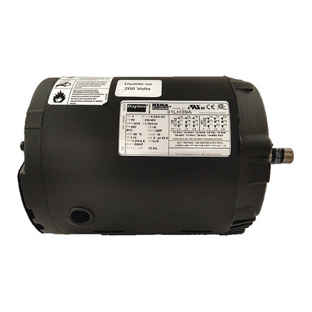 DAYTON 3-Phase General Purpose Motor, 1/3 HP, 56C Frame, 230/460V AC Voltage, 3,510 Nameplate RPM 31LH39