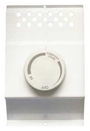 Cadet Electric Baseboard Heater Thermostat, 2 Poles, White, Powder Coated White Paint, 120/208/240V BTF2W