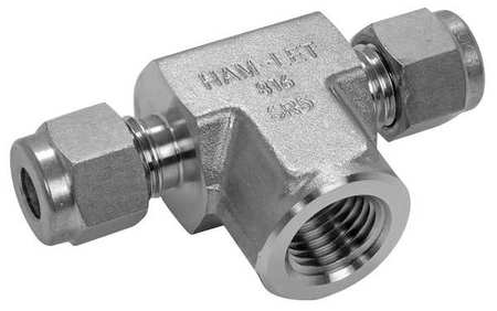 HAM-LET 1/4" Compression x FPT SS Female Branch Tee 772LF  SS 1/4 X 1/4