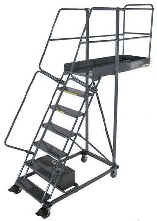BALLYMORE 102 in H Steel Cantilever Rolling Ladder, 6 Steps, 300 lb Load Capacity CL-6-28