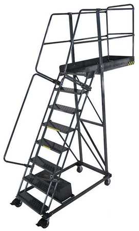 BALLYMORE 122 in H Steel Cantilever Rolling Ladder, 8 Steps, 300 lb Load Capacity CL-8-14