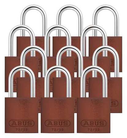 ABUS Lockout Padlock, KA, Brown, 2-17/32"H, PK12 72/30 KA X 12