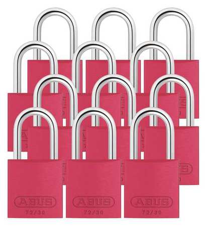 ABUS Lockout Padlock, KA, Red, 2-17/32"H, PK12 72/30 KA X 12