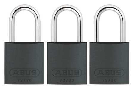 ABUS Lockout Padlock, KA, Black, 2-17/32"H, PK3 72/30 KA X 3