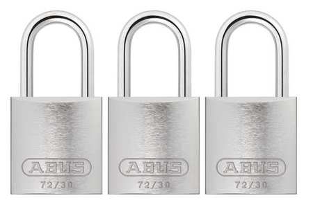 ABUS Lockout Padlock, KA, Silver, 2-17/32"H, PK3 72/30 KA X 3