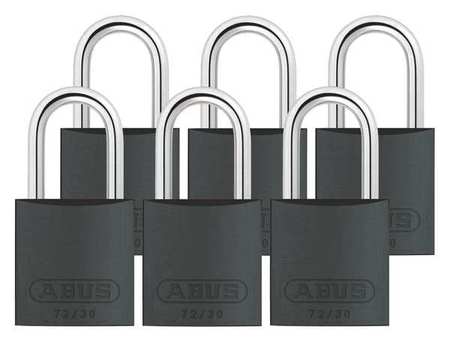 ABUS Lockout Padlock, KA, Black, 2-17/32"H, PK6 72/30 KA X 6