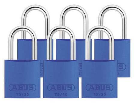 ABUS Lockout Padlock, KA, Blue, 2-17/32"H, PK6 72/30 KA X 6