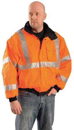 OCCUNOMIX Unisex High-visibility Orange Polyester Hi-Vis Jacket size L LUX-TJBJ-OL