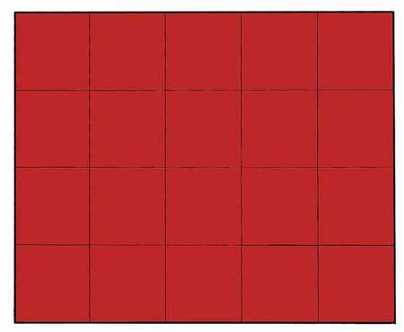 MAGNA VISUAL Magnetic Squares, 3/4 In. W, Red, PK20 FI-223