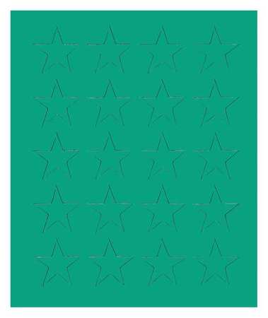 MAGNA VISUAL Magnetic Stars, 3/4 In. W, Green, PK20 FI-526