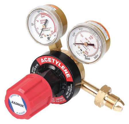 RADNOR Gas Regulator, Single Stage, CGA-300, 2 to 15 psi, Use With: Acetylene RAD64003035