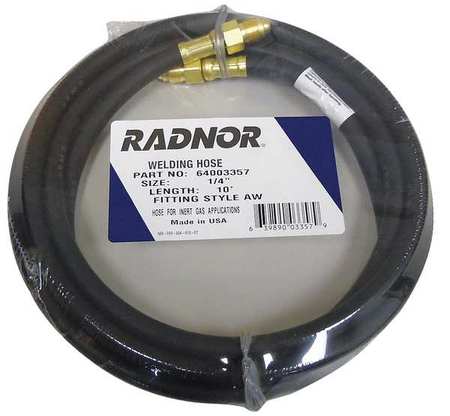 Radnor Inert Gas Hose, 1/4 dia, 10 ft,  RAD64003357