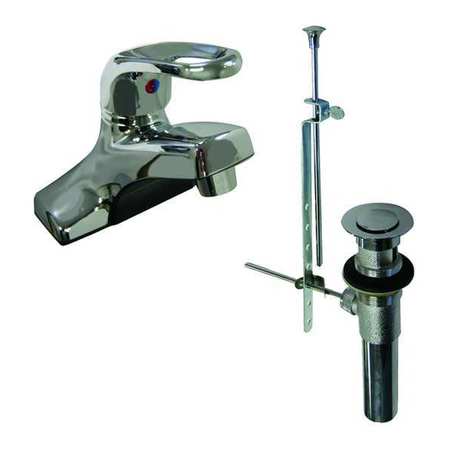 DOMINION FAUCETS Manual 4.3" Mount, 2 Hole Low Arc Bathroom Faucet, Chrome 77-1181