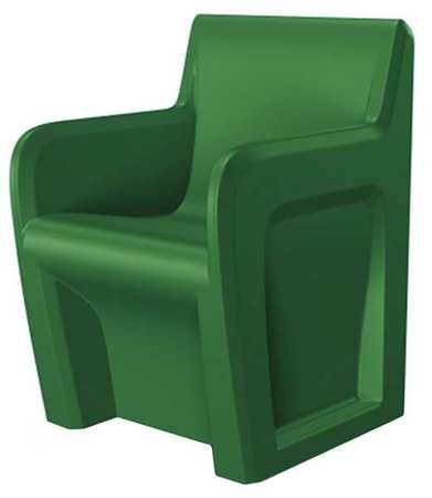CORTECH Green Arm Chair, 24" W 24" L 33" H, Fixed, Polyethylene Seat, Sentinel Series 106484GN