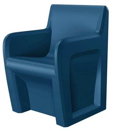 CORTECH Slate Blue Arm Chair, 24" W 24" L 33" H, Fixed, Polyethylene Seat, Sentinel Series 106484SBS