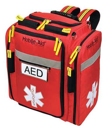 Mobileaid AED Backpack, Kit, Nylon Case, Red 31480