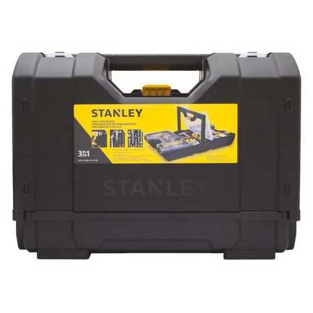 STANLEY Tool Organizer, Plastic, Black/Yellow, 17 in W x 9 in D x 12 in H STST17700