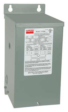 DAYTON Buck Boost Transformer, 1 kVA, NEMA 3R, 115 °C, 16/32V AC, 120/240V AC 31YD84