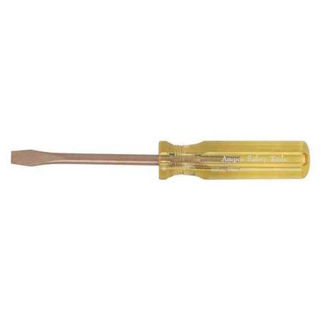 Ampco Safety Tools Non-Sparking Slotted Screwdriver 3/16 in Round S-37